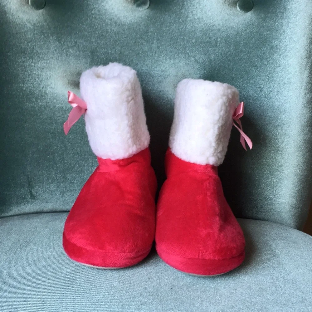 American girl slippers size 1/3 red and‎ white